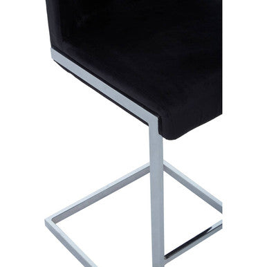 Black Velvet Bar Chair with Low Back