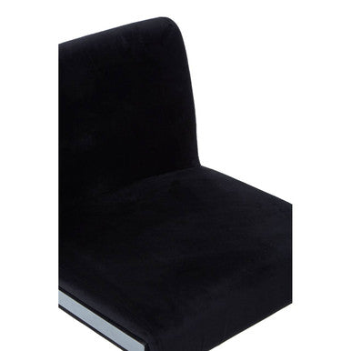 Black Velvet Bar Chair with Low Back