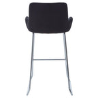 Black Velvet Bar Chair with Low Arms