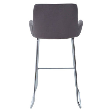 Grey Velvet Bar Chair with Low Arms