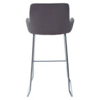 Grey Velvet Bar Chair with Low Arms