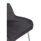 Grey Velvet Bar Chair with Low Arms
