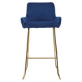 Blue Velvet Bar Chair with Low Arms