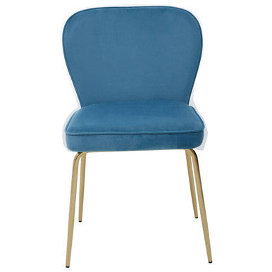 Blue Velvet Curved Back Dining Chair