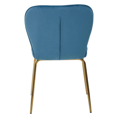 Blue Velvet Curved Back Dining Chair