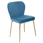 Blue Velvet Curved Back Dining Chair