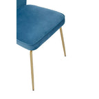 Blue Velvet Curved Back Dining Chair