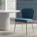 Blue Velvet Curved Back Dining Chair