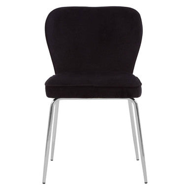Curved Black Chrome Finish Dining Chair