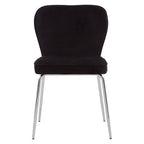 Curved Black Chrome Finish Dining Chair