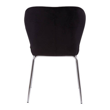 Curved Black Chrome Finish Dining Chair