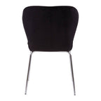 Curved Black Chrome Finish Dining Chair