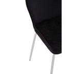 Curved Black Chrome Finish Dining Chair