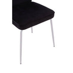 Curved Black Chrome Finish Dining Chair