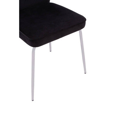 Curved Black Chrome Finish Dining Chair