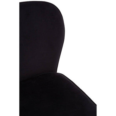 Curved Black Chrome Finish Dining Chair