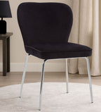 Curved Black Chrome Finish Dining Chair