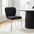 Curved Black Chrome Finish Dining Chair