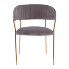 Mink Velvet Channel Tufted Dining Chair