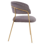 Mink Velvet Channel Tufted Dining Chair