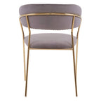 Mink Velvet Channel Tufted Dining Chair