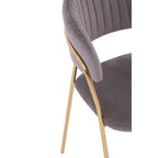 Mink Velvet Channel Tufted Dining Chair