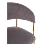 Mink Velvet Channel Tufted Dining Chair