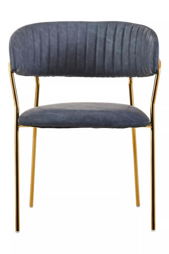 Dark Grey Faux Leather Dining Chair