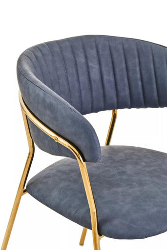 Dark Grey Faux Leather Dining Chair