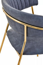 Dark Grey Faux Leather Dining Chair