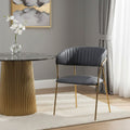 Dark Grey Faux Leather Dining Chair