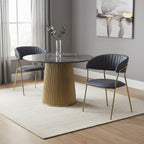 Dark Grey Faux Leather Dining Chair