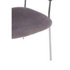 Mink Velvet Channel Tufted and Chrome Finish Dining Chair