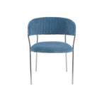 Blue Channel Chrome Finish Dining Chair