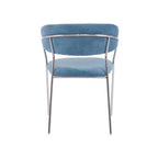 Blue Channel Chrome Finish Dining Chair