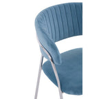 Blue Channel Chrome Finish Dining Chair