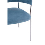 Blue Channel Chrome Finish Dining Chair