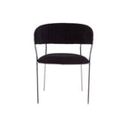 Black Velvet Channel Tufted Dining Chair
