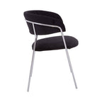Black Velvet Channel Tufted Dining Chair