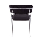 Black Velvet Channel Tufted Dining Chair