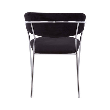 Black Velvet Channel Tufted Dining Chair