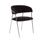 Black Velvet Channel Tufted Dining Chair