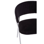 Black Velvet Channel Tufted Dining Chair