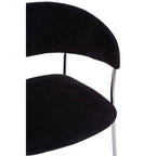 Black Velvet Channel Tufted Dining Chair