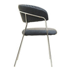 Dark Grey Leather Effect Curved Dining Chair