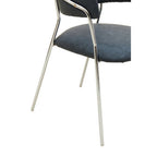 Dark Grey Leather Effect Curved Dining Chair