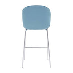 Blue Velvet Chrome Finish Bar Chair