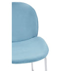 Blue Velvet Chrome Finish Bar Chair