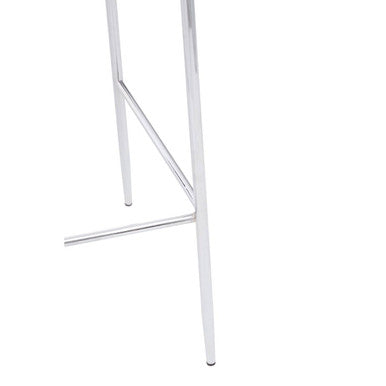 Blue Velvet Chrome Finish Bar Chair