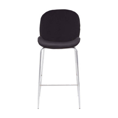 Black Velvet Chrome Finish Bar Chair